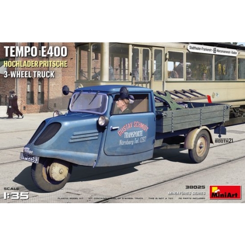 1:35 MiniArt 38025 Temp E400 Hochlader Pritsche 3-wheel Truck Plastic Modelbouwpakket