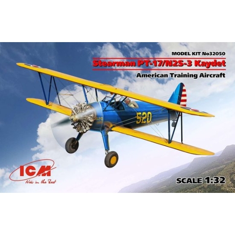 1:32 ICM 32050 Stearman PT-17/N2S-3 Kaydet - American Training Aircraft Plastic Modelbouwpakket