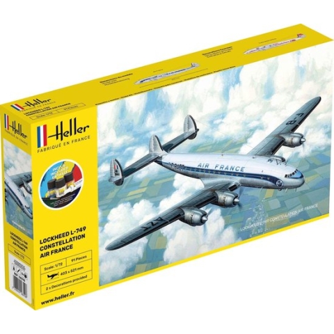 1:72 Heller 56310 L-749 Constellation A.F. - Starter Kit Plastic Modelbouwpakket