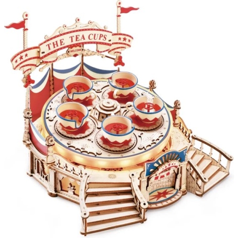 Robotime ROKR Tilt-A-Whirl - EA04 - 3D puzzel - Houten bouwpakket - Knutselen - Miniatuur