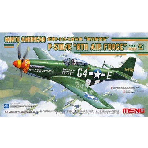 1:48 MENG LS010 North American P-51D/K 8th Air Force Plastic Modelbouwpakket