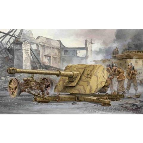 The 1:35 Model Kit of a German 88mm Pak43/41.

Plastic Kit 
Glue not included
Dimension 258 *69 mm
341 Plastic Parts
The manufacturer of the kit is Trumpeter.This kit is only online available.