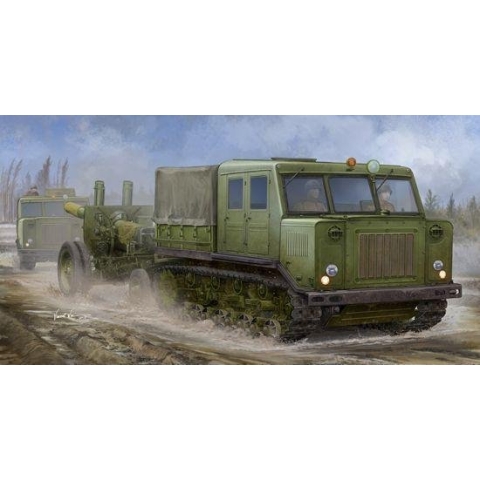 The 1:35 Model Kit of a Russian AT-S Tractor.

Plastic Kit 
Glue not included
Dimension 180 * 80mm
330 Plastic parts
The manufacturer of the kit is Trumpeter.This kit is only online available.