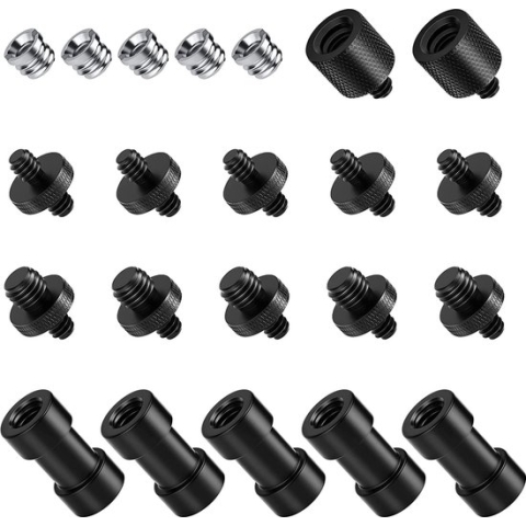 Neewer® - Cameraschroefadapter - 22 Stuks 1/4" tot 1/4" en 1/4" tot 3/8" Statiefbevestiging Schroefadapter Converterset voor Camerabevestiging - Monopod - Ball Head Flash Light Stand Tripod ST29