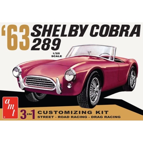 1:25 AMT 1319 1963 Shelby Cobra 289 Plastic Modelbouwpakket