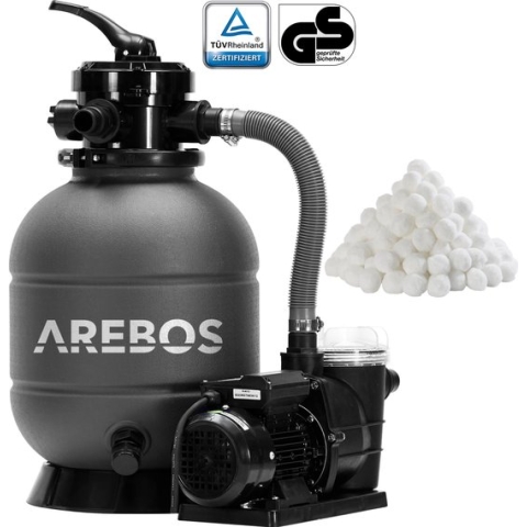 AREBOS Zandfilter - Zandfiltersysteem - Zandfilterpomp voor zwembad - 10200L/h