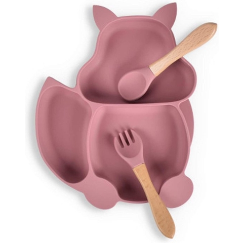 Put plates with compartments - Silicone Baby Board / Non-Slip Kids Placemat with Suction Cups - Self-Feeding Training