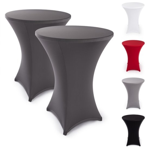 Blumtal Statafelrok - Stretch Cover - 70 - 75 cm - Antraciet - Set van 5