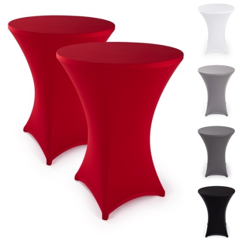 Blumtal Statafelrok - Stretch Cover - 80 - 85 cm - Rood - Set van 5