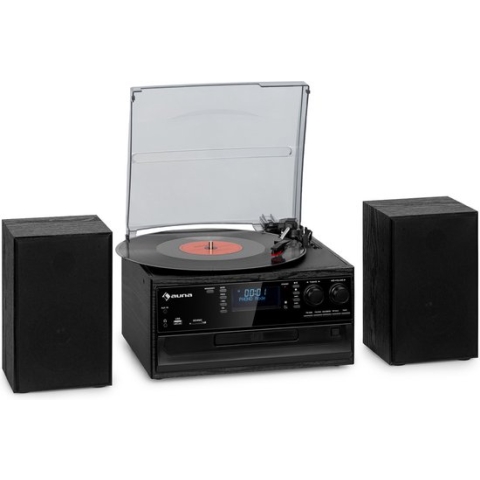 Oakland DAB Retro-stereoinstallatie DAB+/FM BT-functie Vinyl CD Cassette incl. luidsprekers