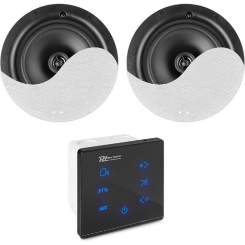 Inbouw versterker met 2 plafondspeakers - Power Dynamics Powerline A50BSet