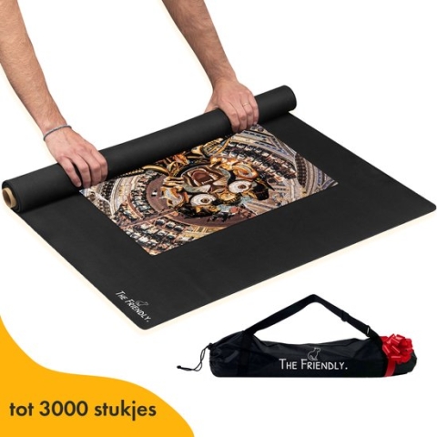 The Friendly Puzzelmat 3000 Stukjes voor Legpuzzel – XXL Puzzelrol – Puzzel opbergsysteem – Puzzelplaat - Portapuzzle de Luxe Puzzelmap - Puzzel Rolmat 3000 stukjes – 90x140cm
