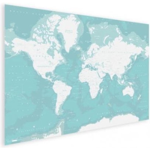 Wereldkaart Pastel Zee Winter - Poster 150x100