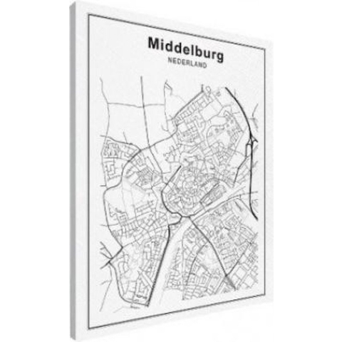 Stadskaart Middelburg - Canvas 50x70