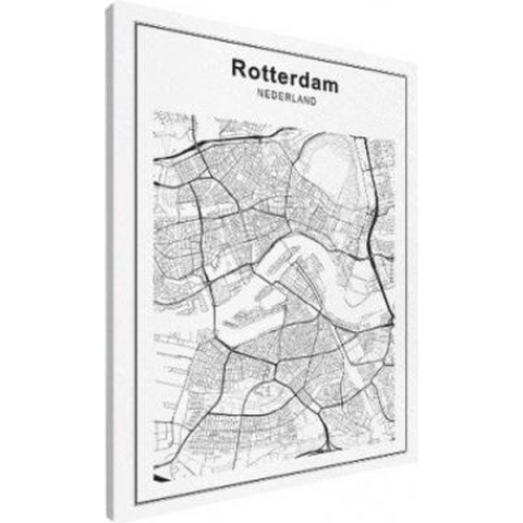 Stadskaart Rotterdam - Canvas 60x80