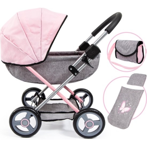 Bayer - Poppenwagen Cosy - Grijs met vlinders (12733AA)