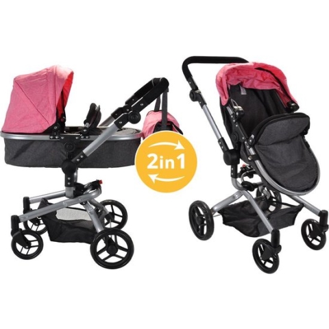 Bandits & Angels - Poppenwagen Classic Angel 2in1 - Roze