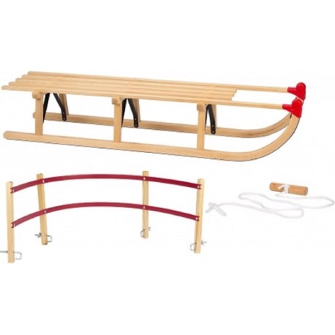 Nijdam Slede Hout Davos XXL 120 cm + Rugleuning + Trekkoord