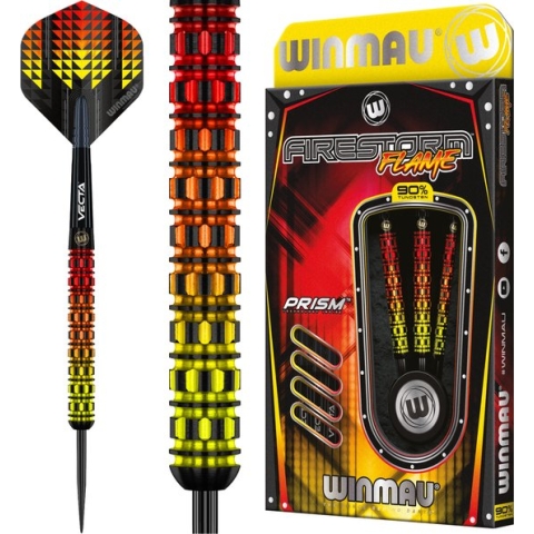 WINMAU - Firestorm Flame (Parallel): Steeltip Tungsten Dartpijlen Professioneel - 22g