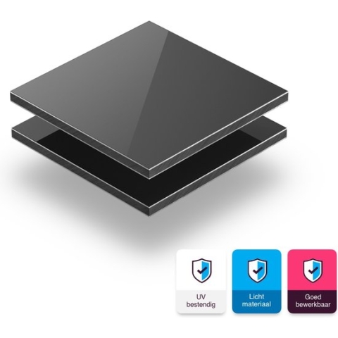 Alupanel plaat 3 mm dik - 170 x 90 cm - Grijs