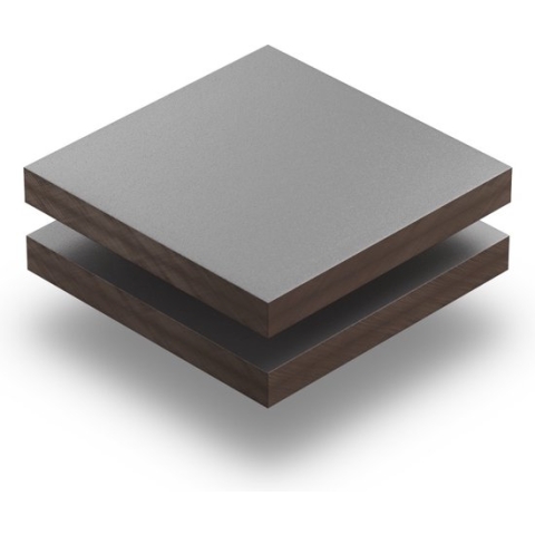 HPL plaat 6 mm dik - 90 x 70 cm - Structuur Stoffiggrijs