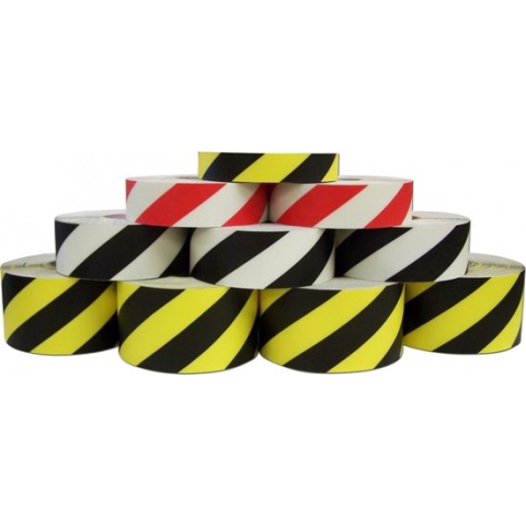 DuraStripe Hazard Striping vloermarkeringstape breedte 10 cm Zwart, wit 120 meter