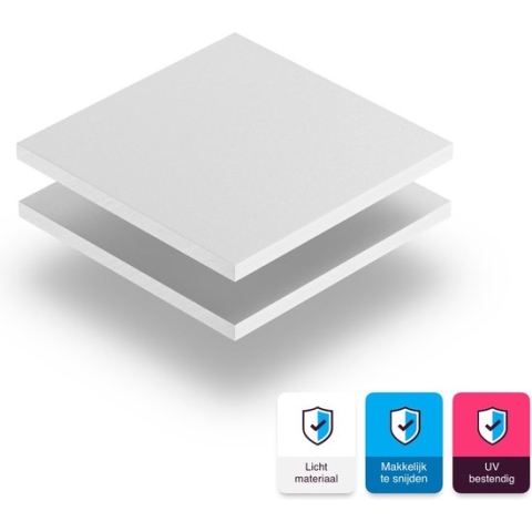 Geschuimd PVC plaat 19 mm dik - 160 x 100 cm - Wit