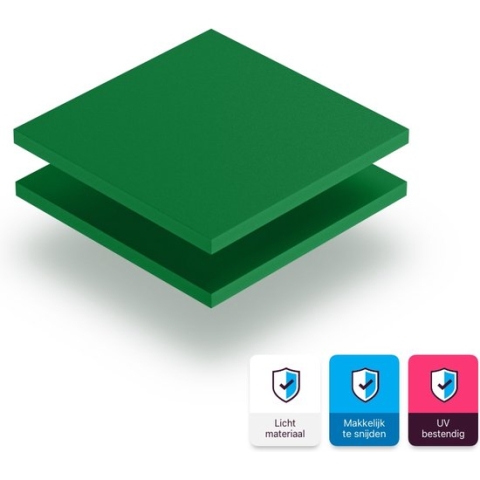 Geschuimd PVC plaat 3 mm dik - 160 x 90 cm - Groen