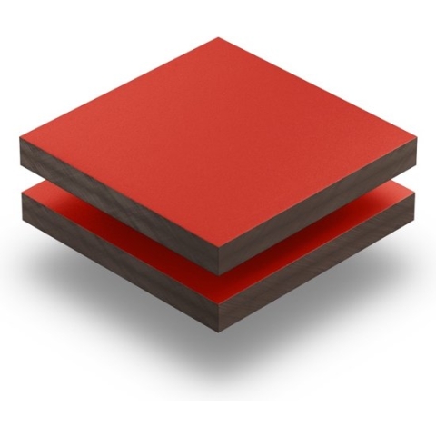 HPL plaat 6 mm dik - 100 x 60 cm - Structuur Verkeersrood