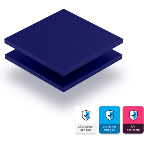 Plexiglas plaat 8 mm dik - 110 x 70 cm - Letterplaat Nachtblauw