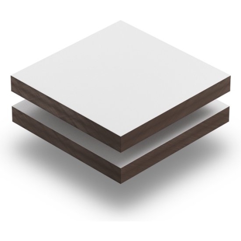 HPL plaat 6 mm dik - 120 x 60 cm - Structuur Wit