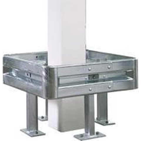 Stalen kolombeschermer met voetplaat, 1130 x 1130 mm Verzinkt staal