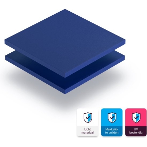 Geschuimd PVC plaat 3 mm dik - 170 x 90 cm - Blauw