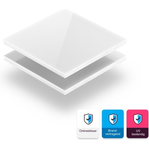 Polycarbonaat plaat 4 mm dik - 150 x 90 cm - Opaalwit
