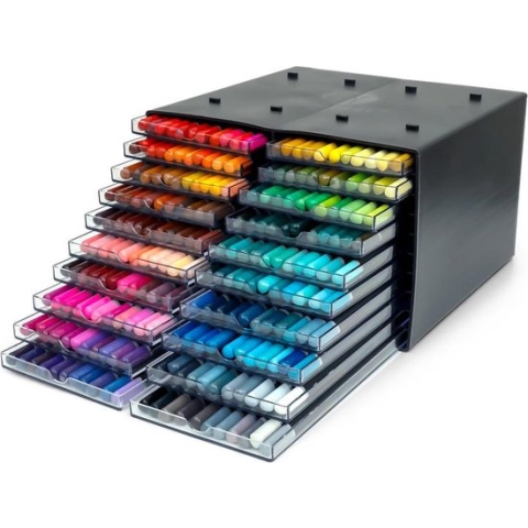 DécoTime - 220 stuks kleurpotloden voor volwassen en kinderen in handige opbergbox met laadjes