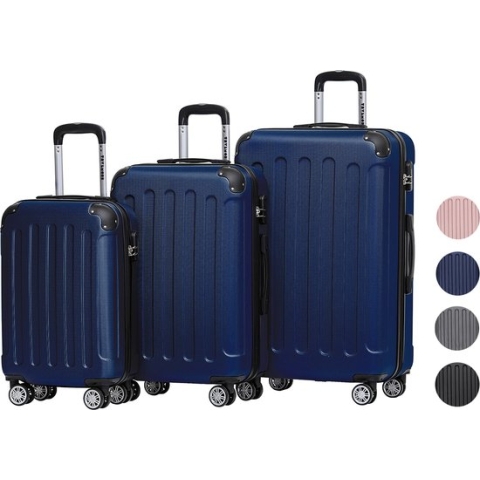 TRVLMORE Kofferset - 3 Delig - 38L (handbagage) + 70L + 110L - Donkerblauw