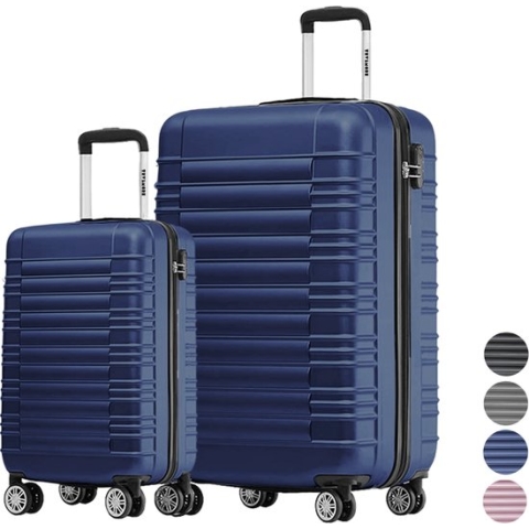 TRVLMORE Kofferset - 2 Delig - 38L (handbagage) + 110L - Donkerblauw