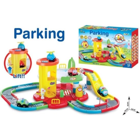 Speelgoed jongens 3 jaar Autobaan speelgoed Autogarage Speelgoed garage -Speelset Incl. 3 auto's & 1 auto op batterijen