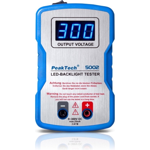 Peaktech 5002 - led tester - met achtergrondverlichting - 0… 300V DC - met soft start