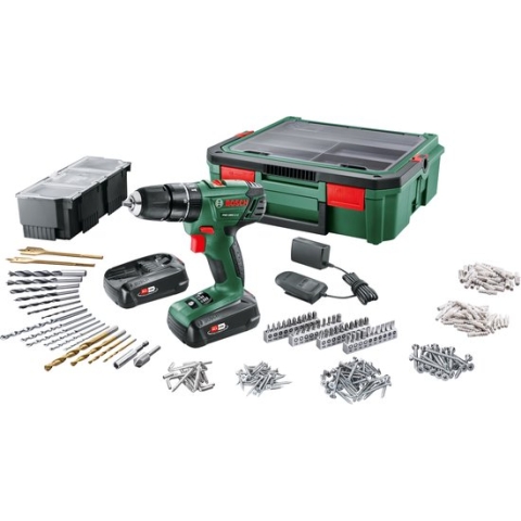 Bosch PSB 1800 LI-2 Systembox Accuboormachine  – Met 2 x 18 V accu's en lader - Incl. 241 accessoires