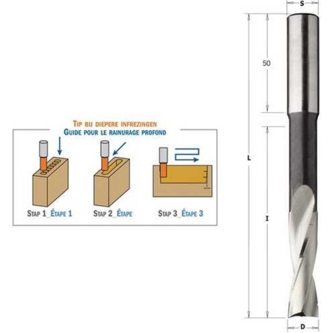 CMT - Set van 6 gespiraliseerde langgatboren, rechts - Boor - Snijgereedschappen - Houtboor - 1 Stuk(s)
