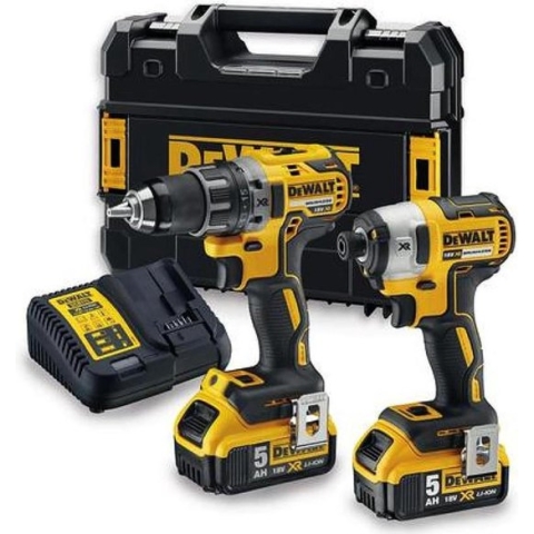 DeWalt DCK268P2T 18V Li-Ion accu boor-/schroefmachine (DCD791) & slagschroevendraaier (DCF887) combiset (2x 5,0Ah accu) in TSTAK - koolborstelloos