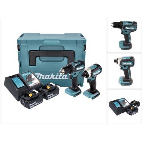 Makita DLX2289TJ combiset - DDF485 18v Boor- en schroefmachine + DTD153 Accu slagschroevendraaier met 5.0Ah accu's