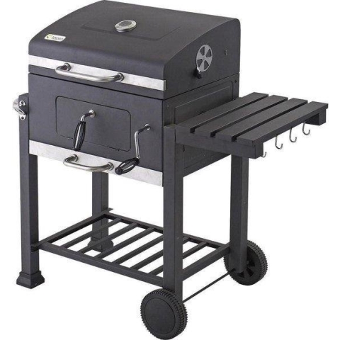 Tepro Toronto Click barbecue bbq houtskool - grilloppervlak (LxB) 56 x 42 cm - met Thermometer in de Deksel - RVS - Houtskoolbarbecue