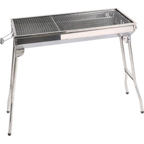 Uten Opvouwbare Houtskoolbarbecue - Smoker Barbecue - XL - Grilloppervlak (LxB) 73 x 33 cm - BBQ Grill - RVS