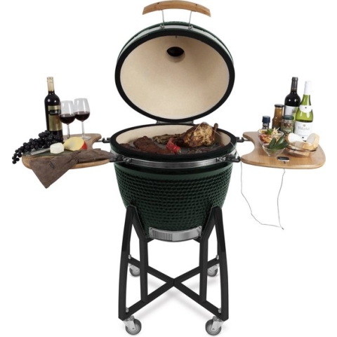 Patton Kamado Houtskool Barbecue - 18" - Grilloppervlak Ø 39 cm - Met Bluetooth Thermometer - Groen