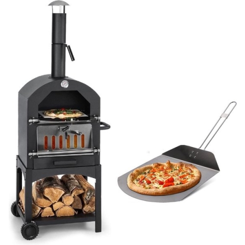 MaxxGarden Pizza oven buiten - Houtgestookte Pizza oven - Houtskool Barbecue - Pizza BBQ Smoker - 45 x 65 x 158cm