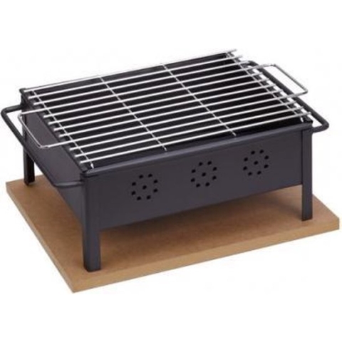 Tafel barbecue voor binnen en buiten 30x25cm inclusief RVS rooster.