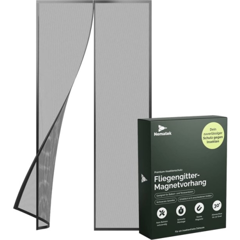 Magnetisch insectengaas voor de voorkant, insectengaas, balkon, met magneetband, insectengaas, insectengaas, balkon, 100 x 210 cm