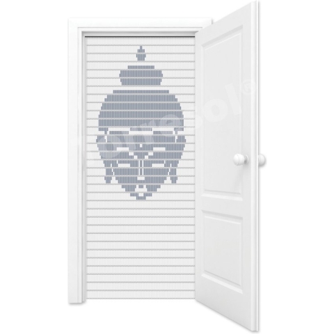 Vliegengordijn Hulzen - 90 x 210cm - Boeddha Wit-Zilvergrijs